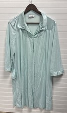 Vintage Vanity Fair Made in USA Womens Mint Green Long Sleeve Nightgown Shirt L