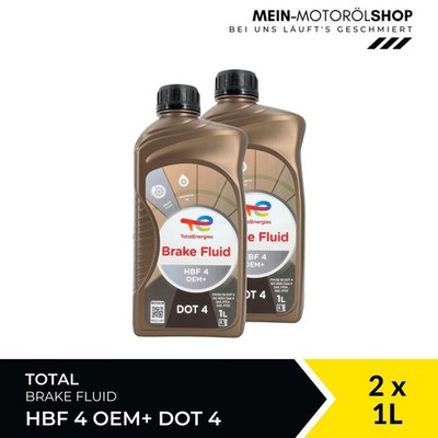 Total Brake Fluid HBF 4 OEM+ DOT 4 FORD Bremsflüssigkeit 2x1 Liter = 2 Liter