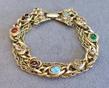 Vintage GOLDETTE Victorian Revival 3-Strand BRACELET Chains 7"