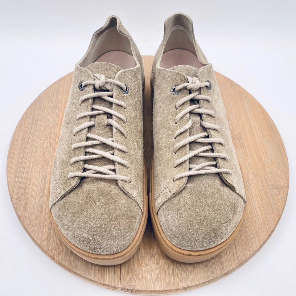 Birkenstock Zapatos Mujer 10 Beige Gamuza Curvado Bajo Deco Tenis Planos Foto 2 de 4