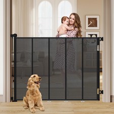 47 Extra Tall Retractable Baby Gate, Reinforced Mesh Dog Gate Extends to 59 ...