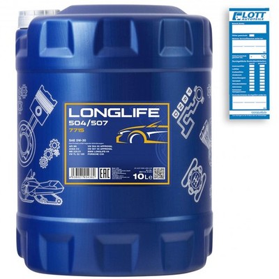 10L Mannol Longlife Öl 5W-30 Motoröl API SN VW 504.00 507.00 BMW LL-04 MB 229.51