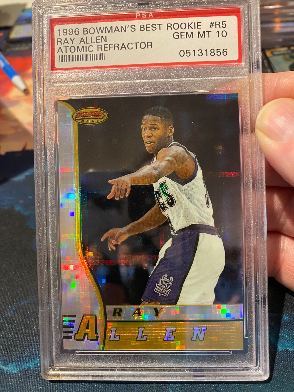 1996 Bowman's Best Atomic Refractor Ray Allen PSA 10