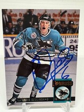 1993-1994 Donruss Hockey #312 Sandis Ozolinsh NHL Hockey Card SIGNED