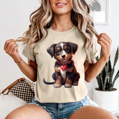 Süßes Welpen Hunderasse Damen T-Shirt Haustierliebhaber Geschenk