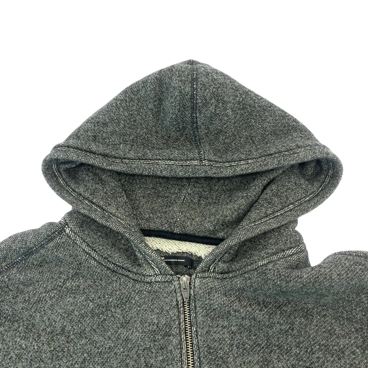 Alexander Wang Felpa con Cappuccio Zip Grigio ArgentoCotone Hardware