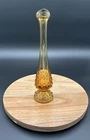 Vintage Amber Hobnail Swung Glass Bud Vase