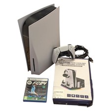 Sony PlayStation 5 PS5 Disc Edition 825GB Blu-Ray Console - White - Bundle