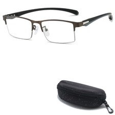 Semi Rimless Rectangle Metal Frame Reading Glasses Anti Glare Presbyopia Glasses