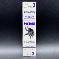 JERRY RICE - NFL DEBUT - 1985 SAN FRANCISCO 49ERS PROOF FULL TICKET VS. VIKINGS