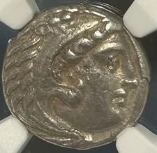Kingdom of Thrace Lysimachus AR Drachm 305-281 BC NGC Ch VF