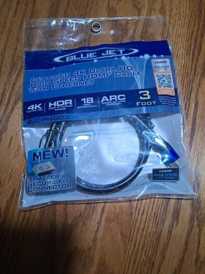 4K ULTRA HD HIGH SPEED HDMI CABLE WITH ETHERNET-18 GBS BANDWITH, 3 FOOT
