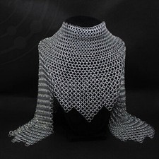 Chainmail Collar - Woman Knight Armor in Aluminium Anodize Bright Rings 10mm 16,