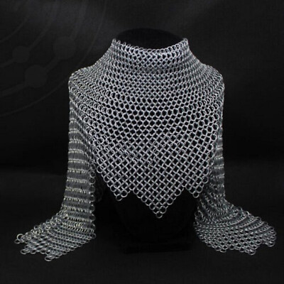 #ad Chainmail Collar Woman Knight Armor in Aluminium Anodize Bright Rings 10mm 16 $209.19