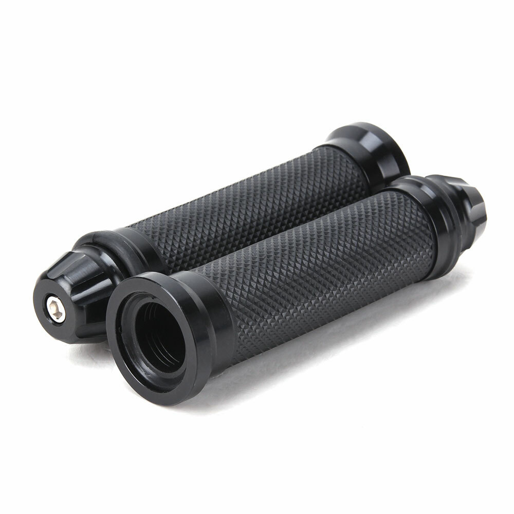 Black 7/8'' 22mm Handlebar Hand Grips Rubber Gel For Honda Suzuki Yamaha Kawasai