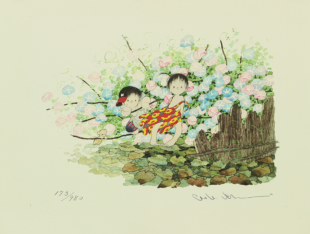中島潔 Nakashima Kiyoshi (b1943) Japanese Lithograph「夏の詩
