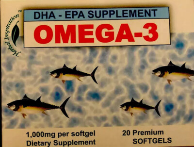 Omega 3 (20 Softgels) 1000 Mg Per Soft-gel Healthy Immune & Body! Great Price!!!