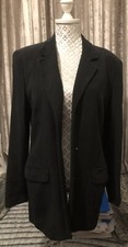 Harrods Knightsbridge Silk Suit Jacket Women Navy Blue Size 12 Vintage