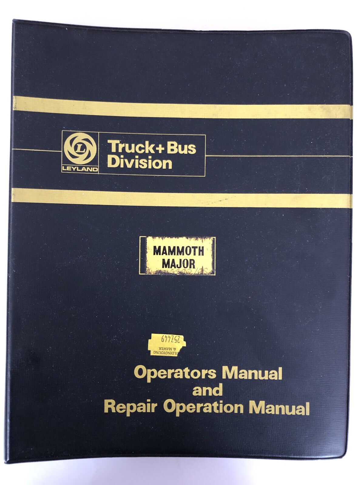 Libro de servicio de reparación manual de operadores principales Leyland Mammoth y tabla de lubricación