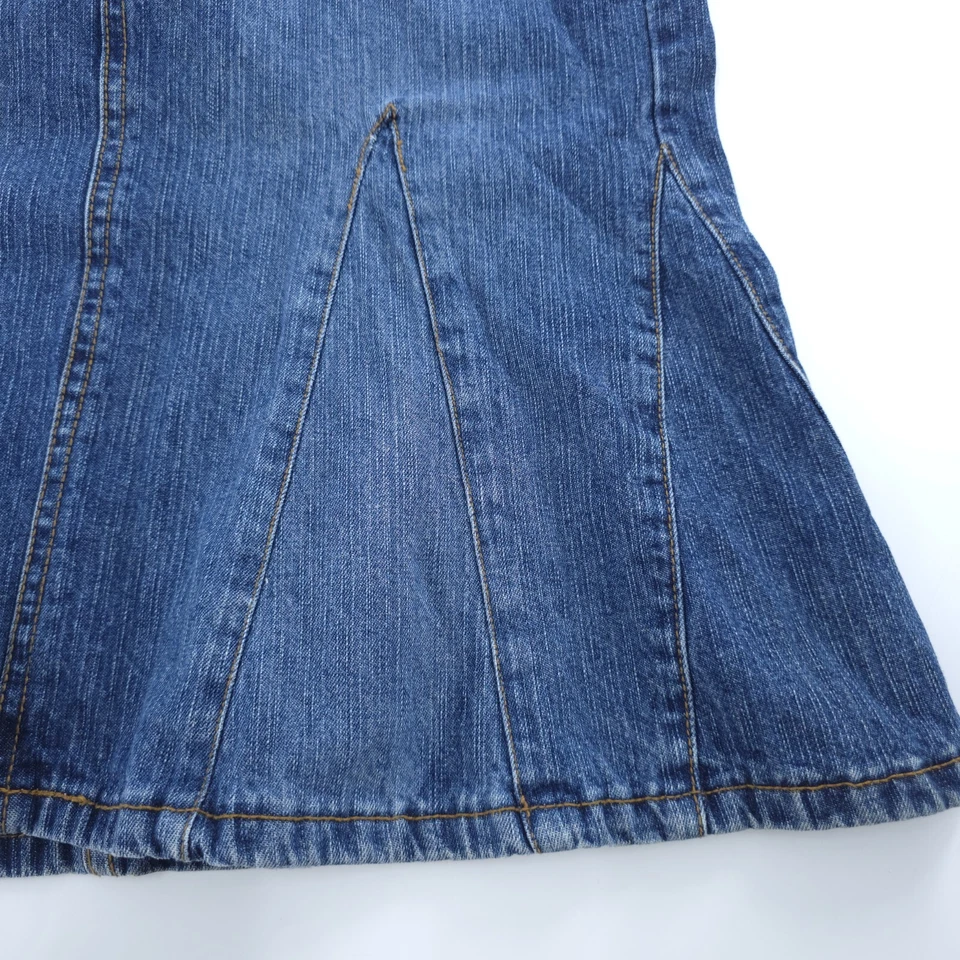 Falda vaquera vintage Paris azul talla 3/27 línea A acampanada hasta la rodilla Y2k años 2000 Foto 2 de 4