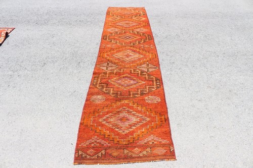 Floor Rugs, Turkish Rugs, Cool Rug, 2.4x11.3 ft Runner Rug, Vintage Rug