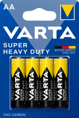 4 x VARTA SUPER HEAVY DUTY AA 1.5V MN1500 LR6 15A U12 Zinc Carbon Batteries NEW