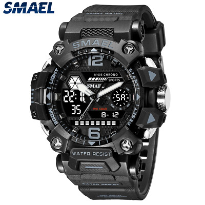 SMAEL Men's Digital Sport Watch for Boys Water Resist Electronic LED Wristwatch