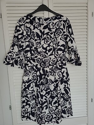 Creation L Kleid 36 blau-weiß Blumen