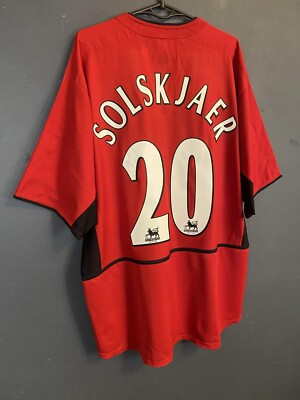 SOLSKJAER MEN'S MANCHESTER UNITED 2002/2003 SOCCER FOOTBALL SHIRT