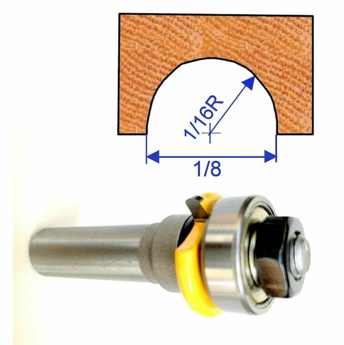 1pc 1/2" shank 1/8" Diameter w/Top Bearing Flute Router Bit S - Picture 11 of 12