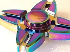 💖 Rainbow Spinner Fidget Toy EDC ADHD  Kids Boy Girls Adults All Metal Multi