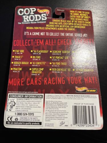 1999 Hot Wheels COP Rods Series 2 '33 FORD ROADSTER Trenton NJ Real Riders 26620 - Picture 3 of 3