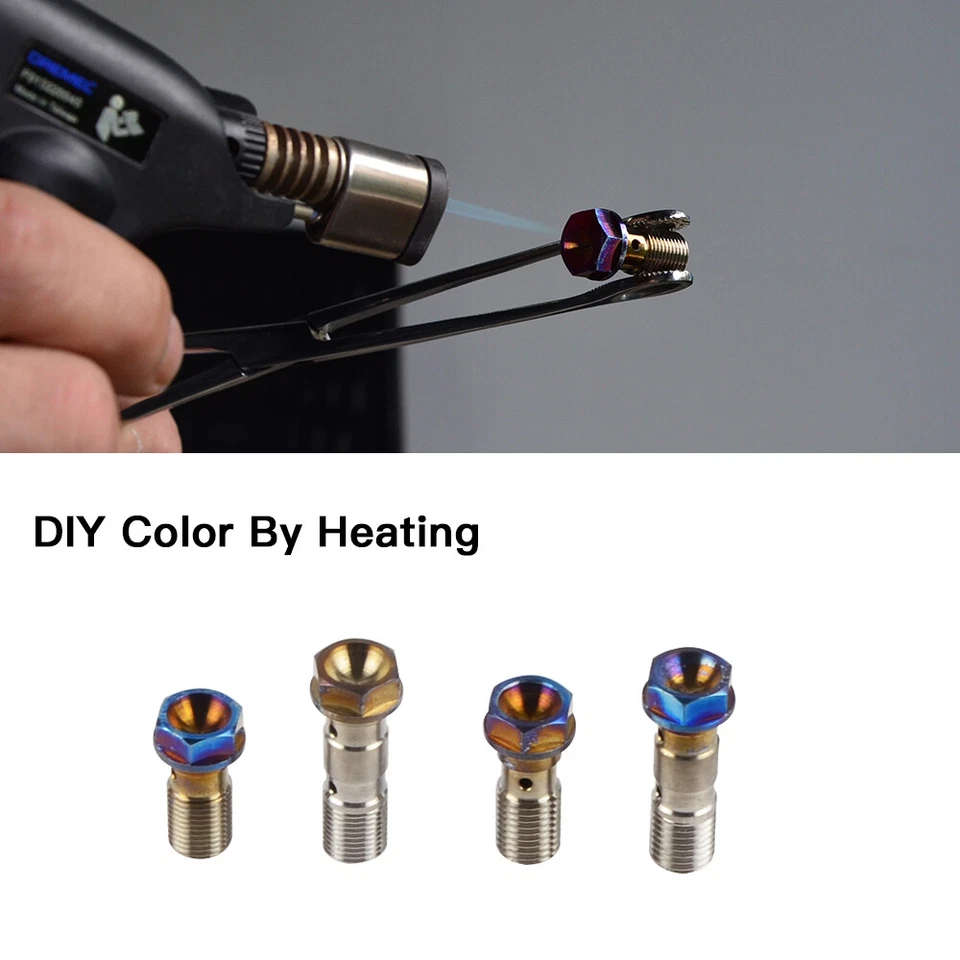 Titanium Ti Banjo Bolt M10x1.0 Pitch 19mm DIY Color For Brembo Single Brake Line - Image 2 of 4