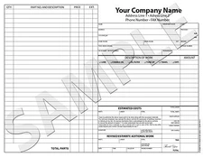 250 3-Part Custom Invoice / Sales Receipt / Estimate / Quote / Mechanical Repair