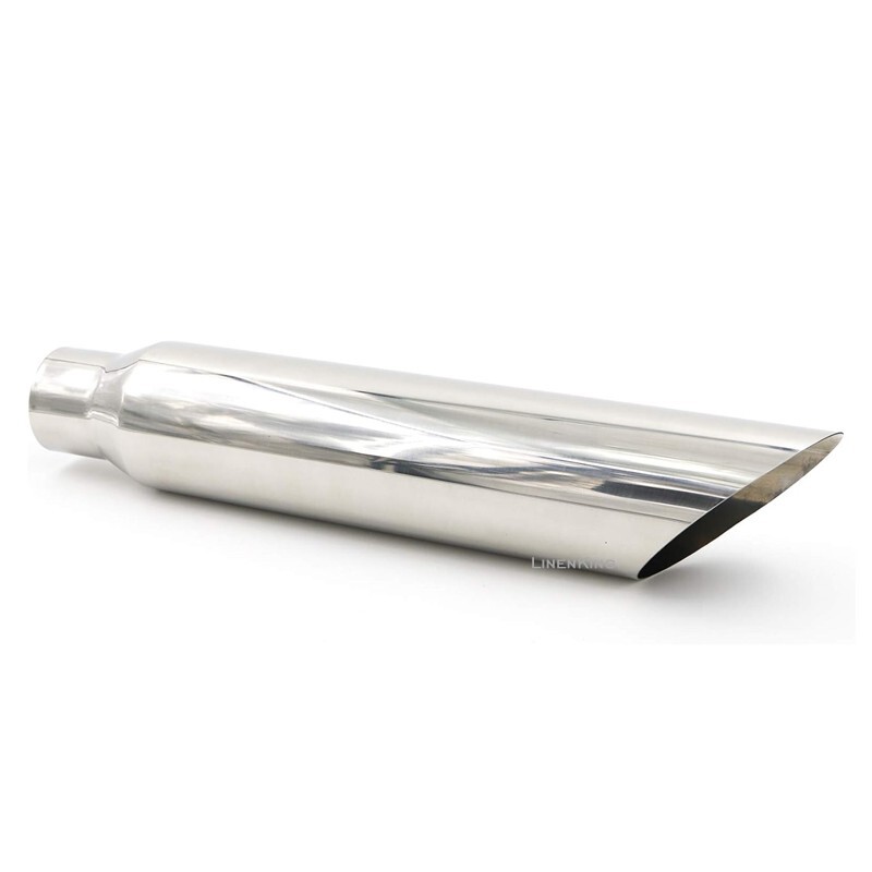 2.25-in. Inlet X 3-in. Outlet X 12-in. Length, Stainless Turndown Angle Cut Exhaust Tip #500409