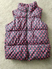 Nice OLD NAVY FROST FREE GIRLS PINK GRAY POLKA DOT THICK PUFFER VEST size M 8