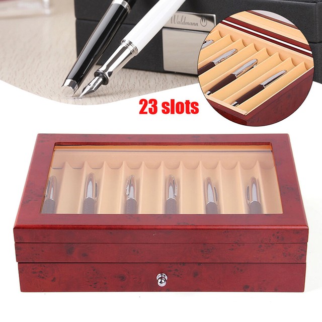 2 Layer Wooden Box Fountain Pen Display Storage Wood Case For 23 Pens FAST SALE! eBay