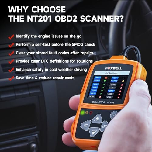 FOXWELL NT201 OBD2 Scanner Code Reader for Cars and Trucks Check Engine ...