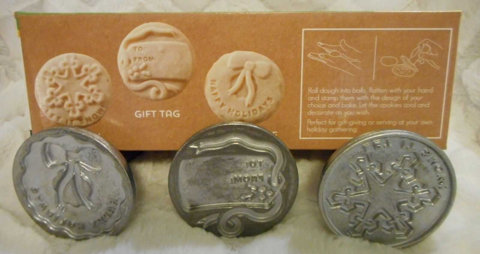 NORDIC WARE CHRISTMAS HOLIDAY COOKIE STAMPS (3) WREATH SNOWFLAKE GIFT