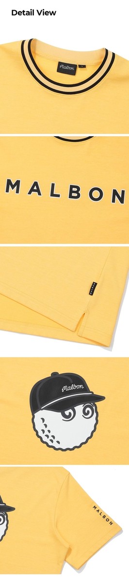 ■Malbon Golf■ Malbon Pigment Uni Round T-Shirt YELLOW Genuine Malbon Golf Malbon Pigment Uni Round T-Shirt YELLOW