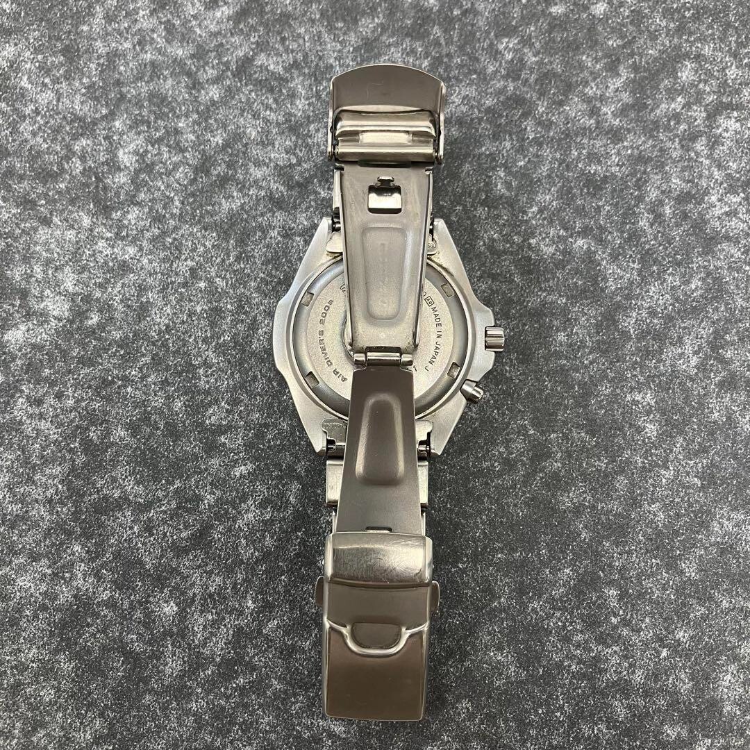 SEIKOセイコーKINETIC SCUBA 200m 5M63-OB40 Seiko 5M63-0B40 Titanium Air Divers 200m Day Date Kinetic