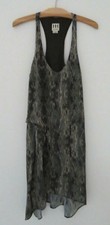 HAUTE HIPPIE racer back hi lo printed tank dress XS Made in USA