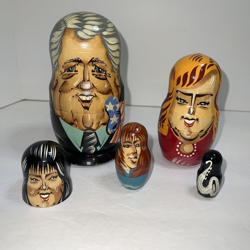 Bill & Hillary Clinton Monica Lewinsky Matryoshka Nesting Dolls