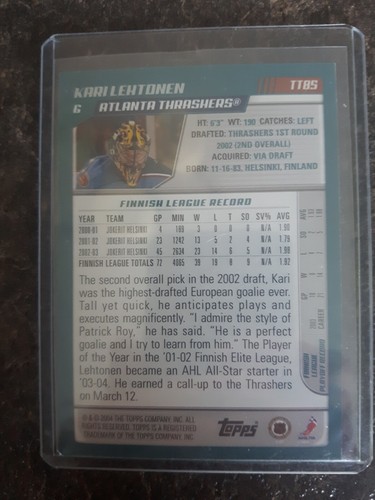 2003-04 Topps Rookie 200/500 Kari Lehtonen Card# TT85 - Picture 2 of 2