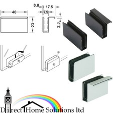Glass Door Handle With Finger Pull Or Without Finger Pull, Chrome Or Matt Black