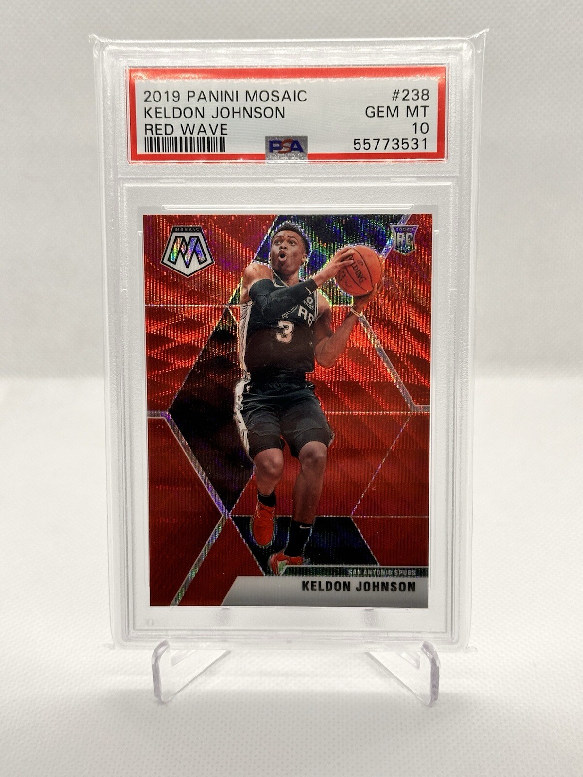 2019 Panini Mosaic Red Wave PSA 10 Gem Mint Rookie RC #238 Keldon Johnson