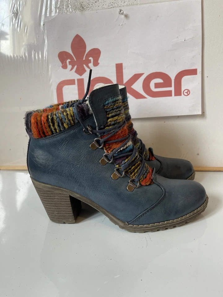 Rieker Lined Leather Ankle Boots Size UK 6 EU 39 * - image 3 of 4