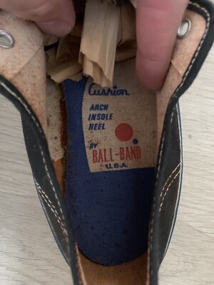 Vintage Red Ball Band Jets Sneakers Childrens Shoes Black Sz 6 M