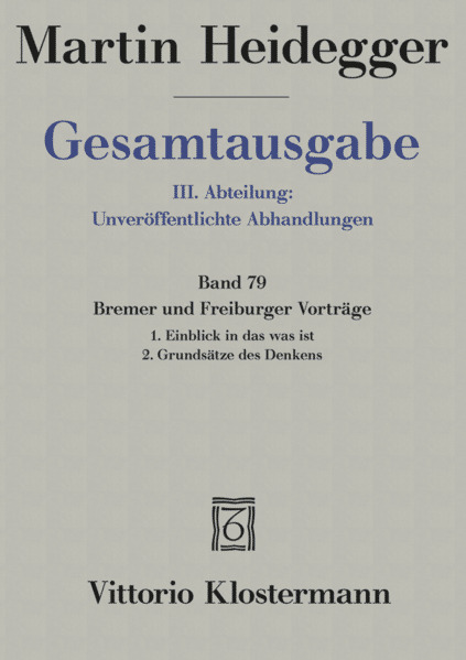Thumbnail - Bremer Und Freiburger Vorträge | Martin Heidegger | 2005 | Deutsch