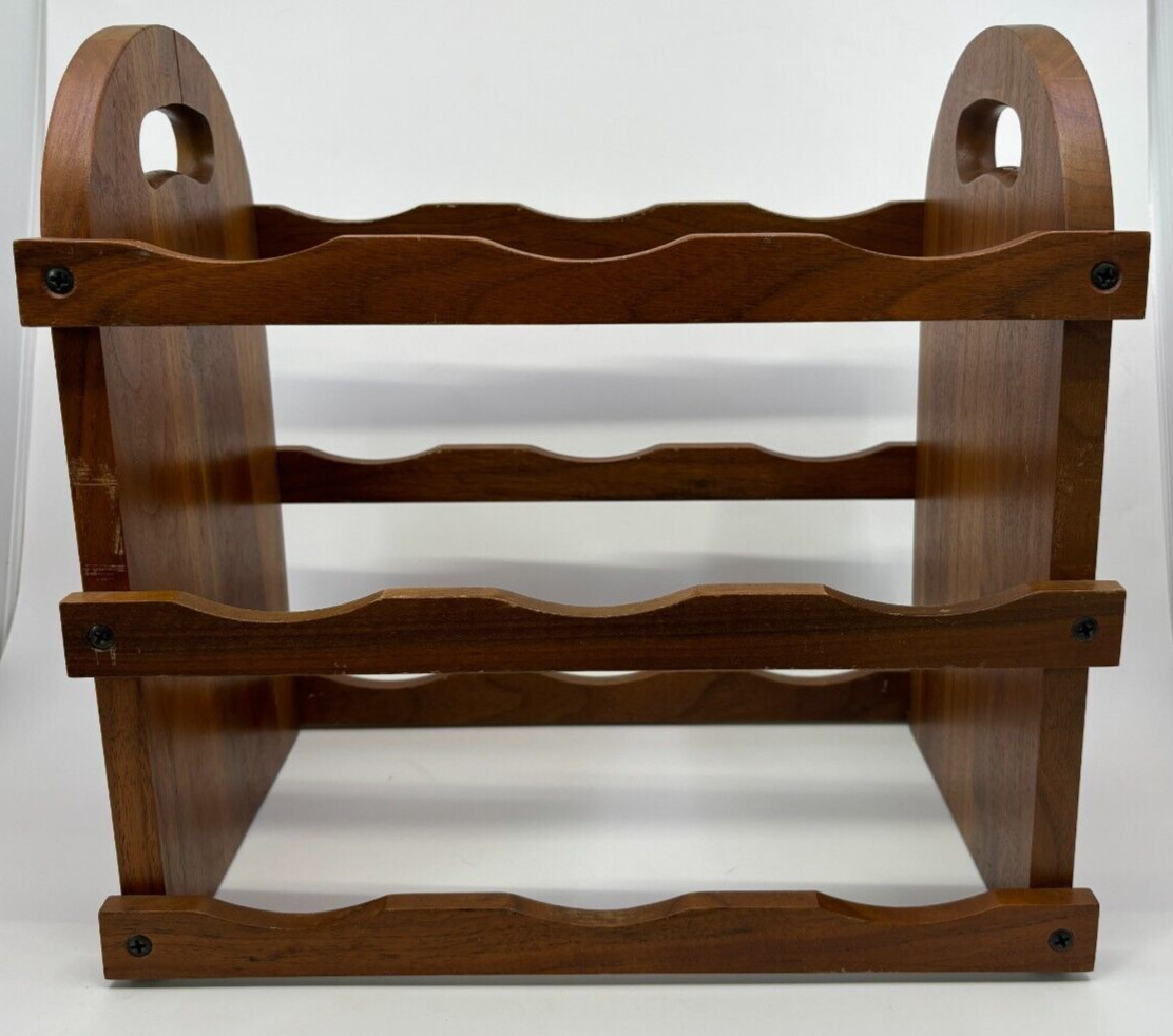 Vintage Wooden 3 Tier Wine Rack Holder for 9 Bottles